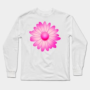 Pink Magenta Ombre Daisy Flower Long Sleeve T-Shirt